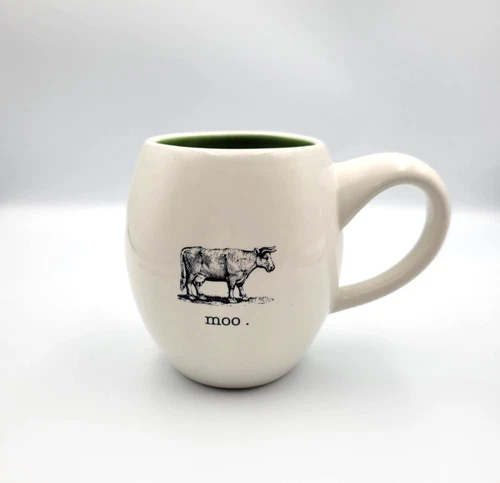 Vintage Magenta Rae Dunn Moo Cow Farmline Original M Stamp Coffee Mug
