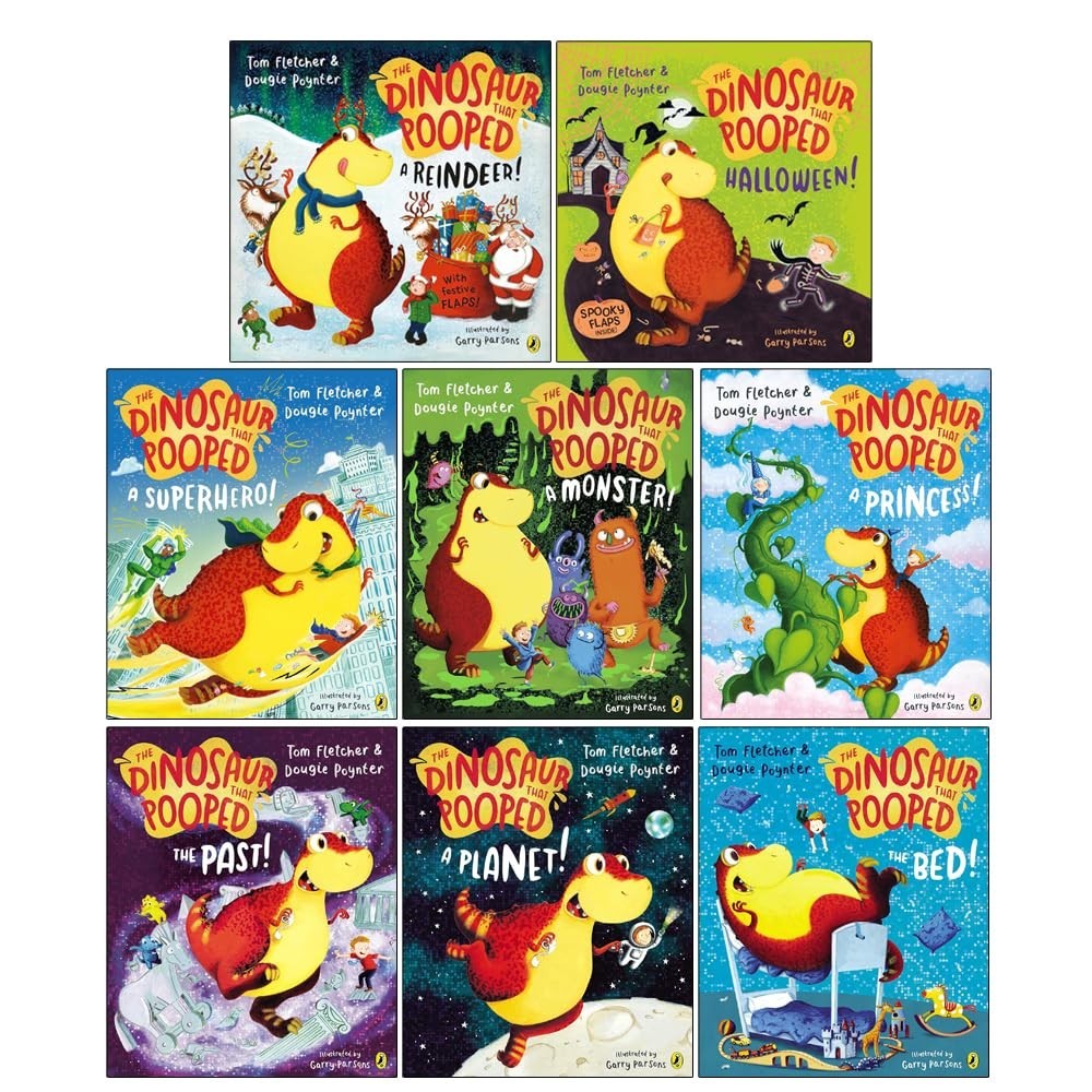 The Dinosaurs That Pooped Series 8 Books Collection Set By Tom Fletcher Reindeer