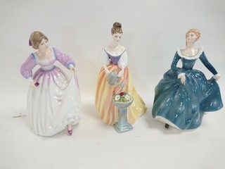 Royal Doulton Lady Figurines Alexandra Ashley Fragrance 3pc Vintage Collectible