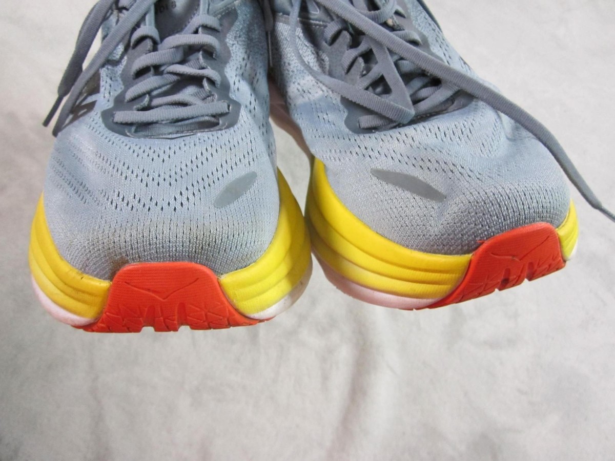HOKA Bondi 8 Men’s Size 12 – Gray/Yellow – Great Condition Hoka Bondi 8 Men main image 4