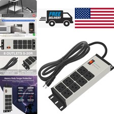 Heavy Duty Power Strip Surge Protector 20 Amp 8 Outlets 6 Foot Extension Cord