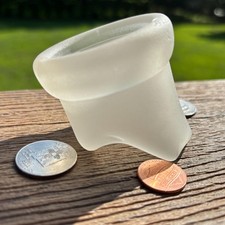 Thick Vintage Sea Glass Bottle Neck Frosted Clear Piece for Jewelry or Decor