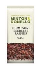 Minton & Donello Thompsons Seedless Raisins 3kg 6 x 500g Bulk Pack 7.78 per kilo