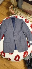 Nautica Size 18R Boy's 2-Piece Denim Suit w/ Sport Coat Blazer Jacket Blue Lined