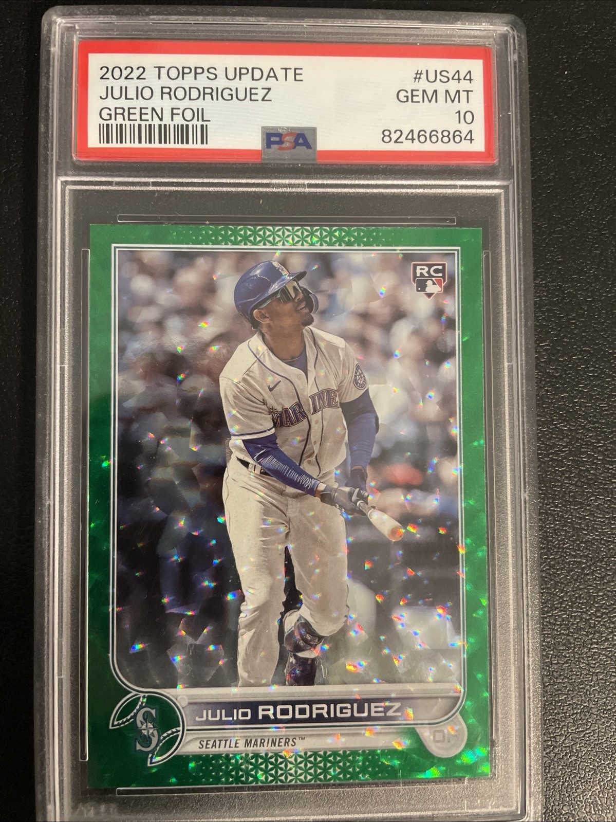 Julio Rodriguez - 2022 Topps Update Green Foil  RC  #US-44  PSA 10 /499 low pop