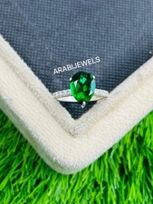 Pear Cut Emerald Ring 925 Sterling Silver Gift For Her Halo Engagement Ring.