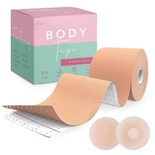 Boob Tape Boobtape for Breast Lift  Includes Nipple Covers  Body Beige