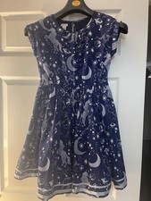 Monsoon Age 10 Beautiful Girls Dress Unicorns Moons Design VGC