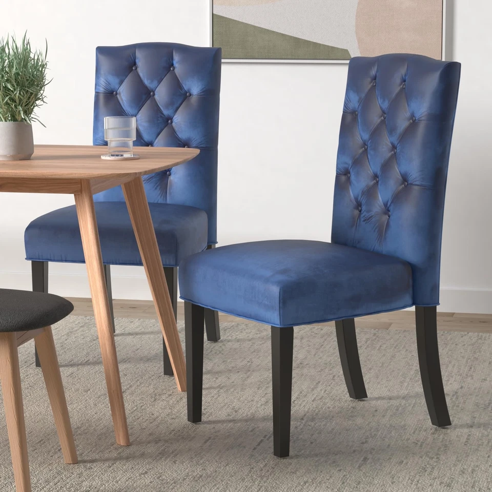 Sillas de comedor Christopher Knight Home Nickolai tradicionales de terciopelo con corona,... Foto 2 de 4