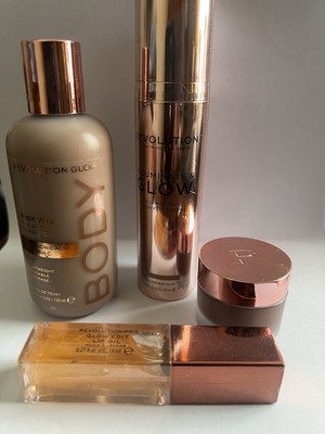 4 Stück Revolution Make-up Körper Gesicht Lippen Highlighter Sommer Glow Geschenkset