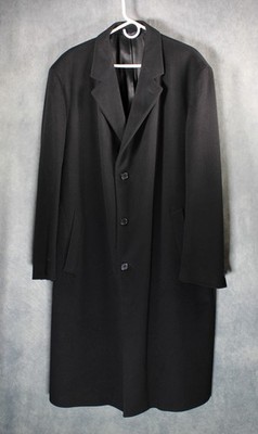 Brooks Brothers Loro Piana Storm System Black Lambswool Overcoat Men 46L Italy