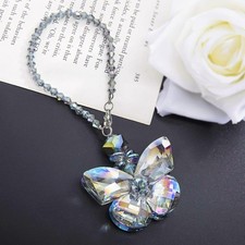 Crystal Glass Butterfly Car Key Charm Mirror Hanging Ornaments Gift Butterfl...
