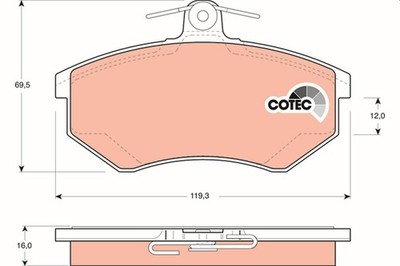 GDB1048 TRW Brake Pad Set, Disc Brake for Seat, VW, Wuling (SGMW)
