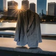 Oak Creek Sportcoat Men 42L Blue Silk Wool Linen Blazer Business Preppy Dillards