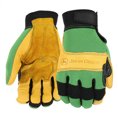 Grain Cowhide Large Spandex Back Gloves with Reinforced Leather Palm