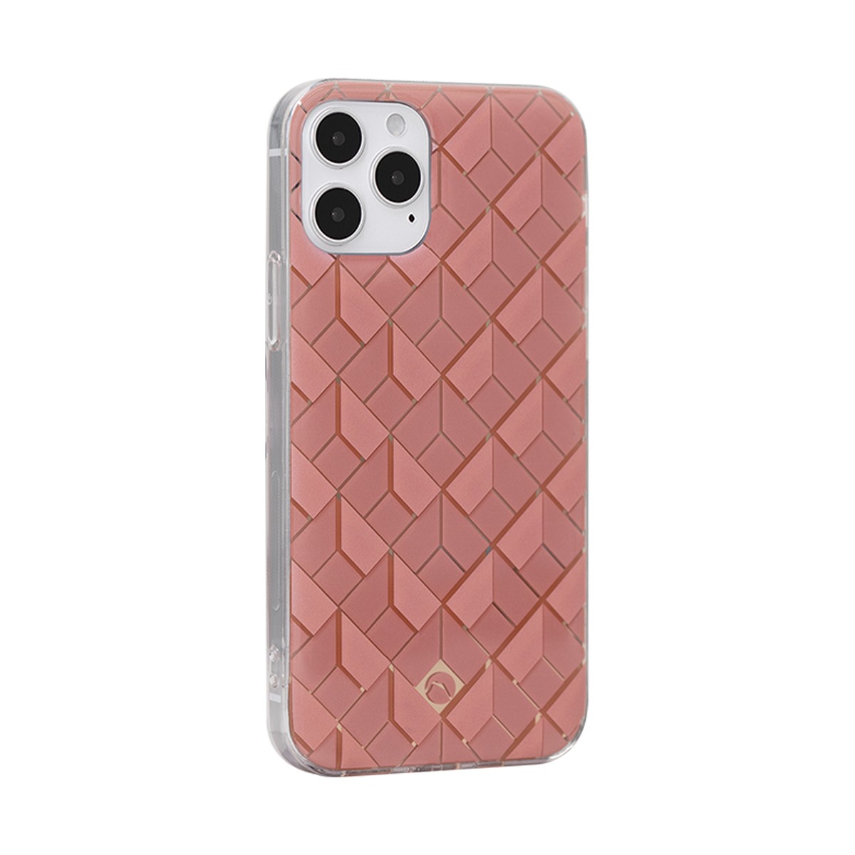 Coque iPhone 12 Pro Max Rose avec Motif Géométrique 3D ARTEFAKT