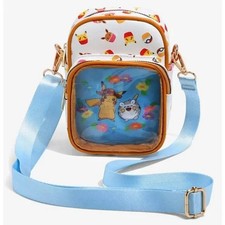 Bioworld Pokemon Eevee Pikachu Cupcakes Floral Crossbody Pin Bag Purse