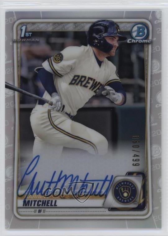 2020 Bowman Draft Chrome Picks Refractor /499 Garrett Mitchell #CDA-GM Auto 6fs