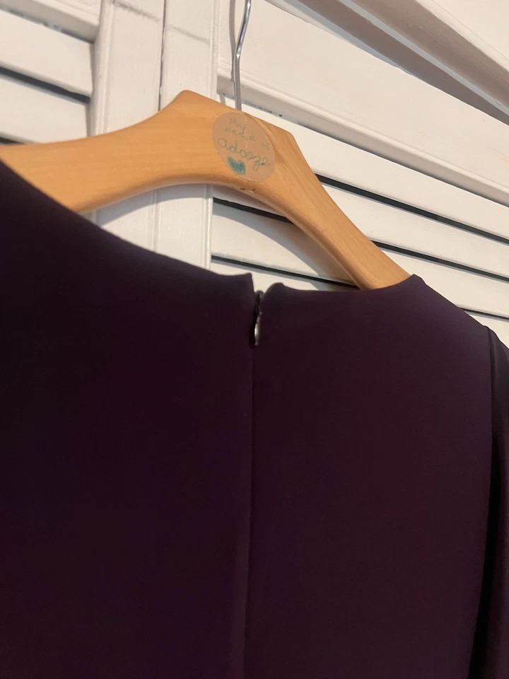 Ralph Lauren CHAPS WOMEN’S SIZE Large L DRESS Short Sleeve Purple Faux Wrap - Image 3 of 4