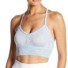 Alo Yoga Aria Bra Crisscross Straps Activewear Top Blue Women's X-Small
