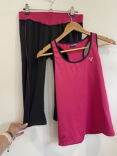 Freddy WR.UP Sport Women  s Pink  Black Activewear Set Top  Leggings Size M EUC