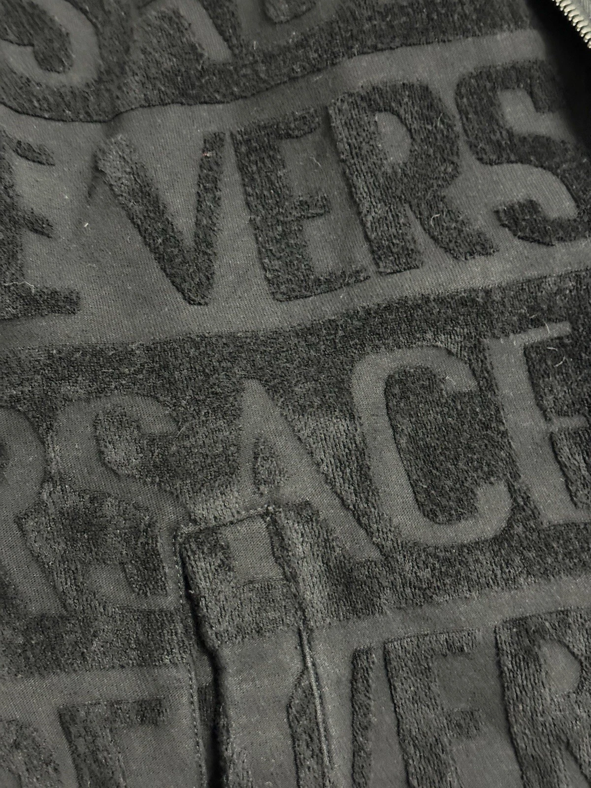 Giacca con cappuccio e zip Versace! (Uomo XL) Unisex Nero