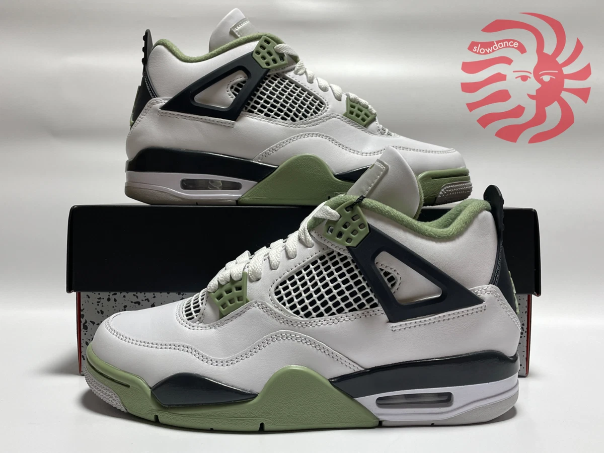 Air Jordan 4 WMNS Oil Green Seafoam AQ9129-103