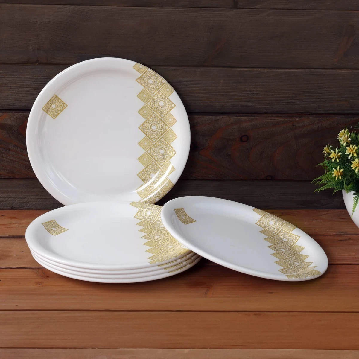 Pure Melamine Unbreakable Printed Plate Set for Dinner 7.5 inch