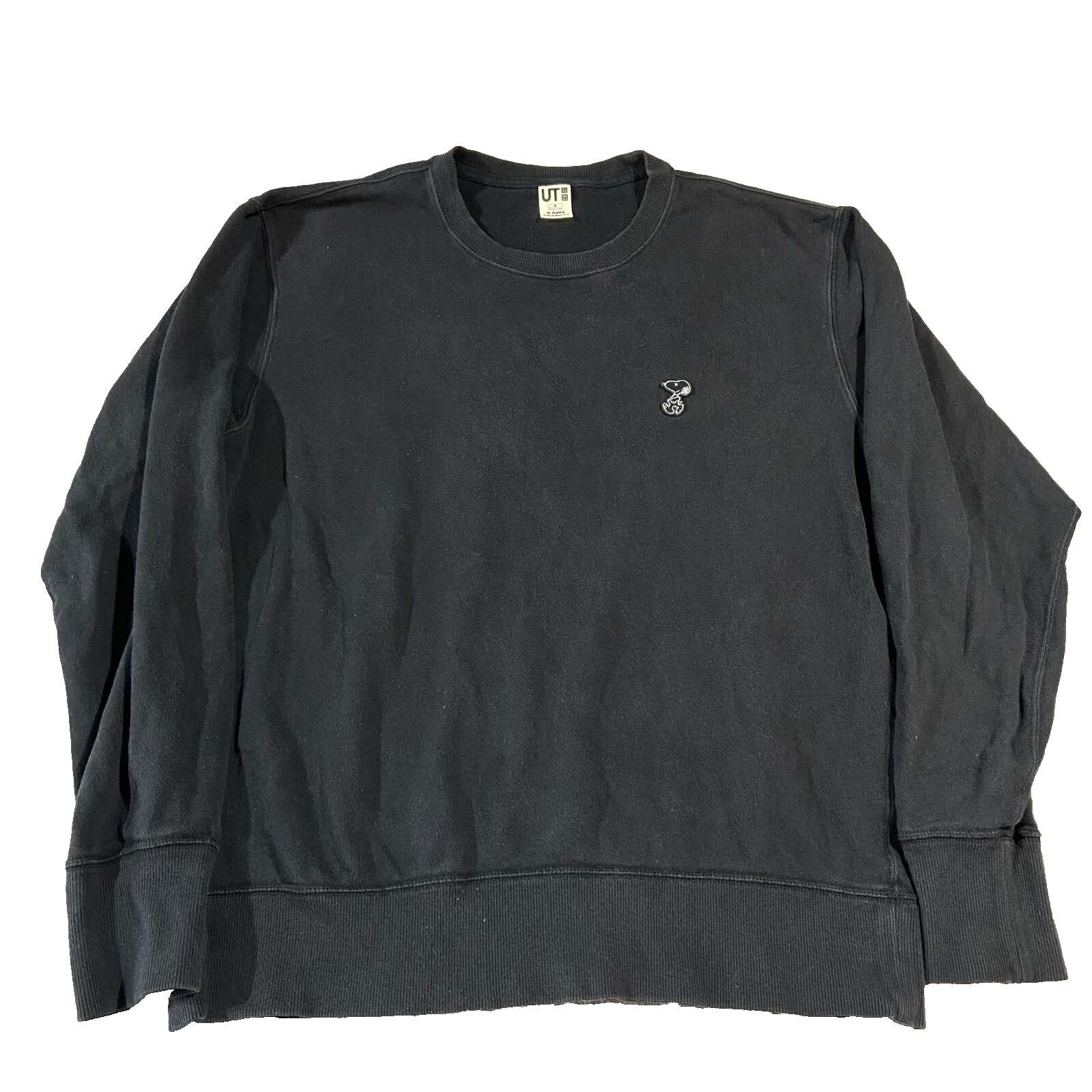 Kaws x Peanuts x Uniqlo Sweatshirt Mens Medium Black Snoopy Crewneck Pullover