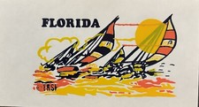 Original Vintage Florida Sailboats Boat Mini Iron On Transfer