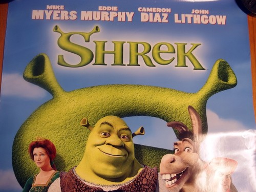 🔥 Póster promocional de video y DVD casero vintage de Shrek 2001 película DreamWorks coleccionable - Imagen 4 de 24