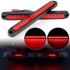 2X 10" Red 15 LED Car Truck DRL Light Bar Brake Rear Turn Signal Stop Tail Strip