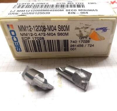 2 SECO MM12 MINIMASTER carbide inserts MM12-12008-M04 S60M milling ...