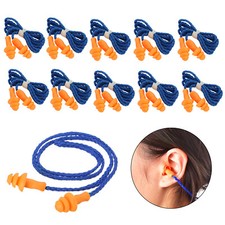 1~50 pcs Corded Ear Plugs Reusable Silicone Earplugs With String Banded Ear Plug