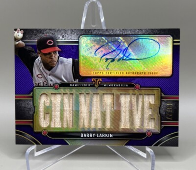2024 Topps Triple Threads Barry Larkin /27 Purple auto Game Used Relic CINNATIVE