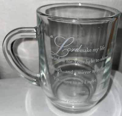 Vintage CRYSTAL CATHEDRAL Clear Glass Coffee Cup Mug 15th Anniversary  1980-1995 | eBay
