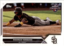 2023 Topps Pro Debut #PD-44 Rosman Verdugo San Diego Padres Prospect Card