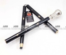 Silver Brass Replica of Bat Masterson Knob Handle Vintage Walking Stick Cane