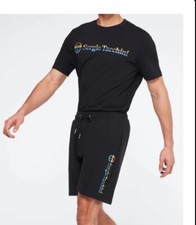 NWT Sergio Tacchini ALTOMONTE Mens Medium Fleece Tennis Shorts EMBROIDERED LOGO