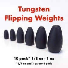 NEVER CHIP Tungsten Flipping Weights CLEARANCE SALE  10 pack, various sizes 