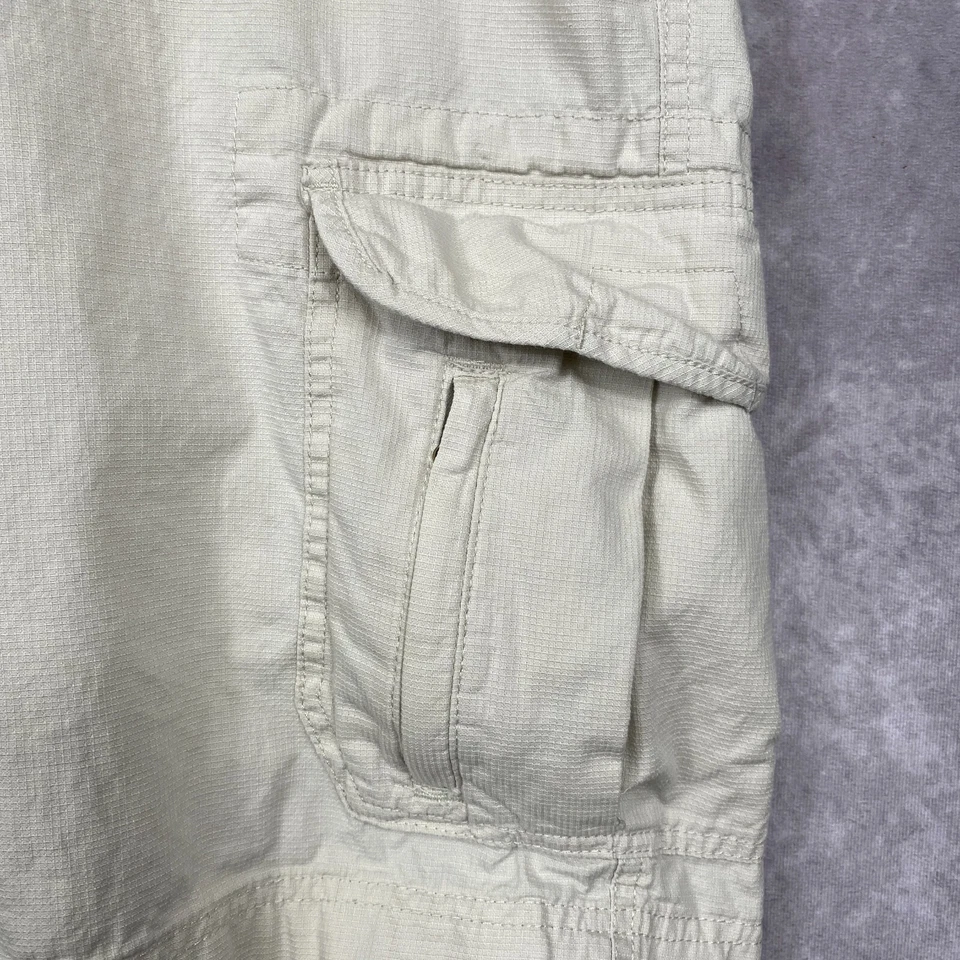 Chaps Ralph Lauren Cargo Shorts Mens 42 Beige Gridstop Utility Gotpcore Preppy - Image 3 of 4