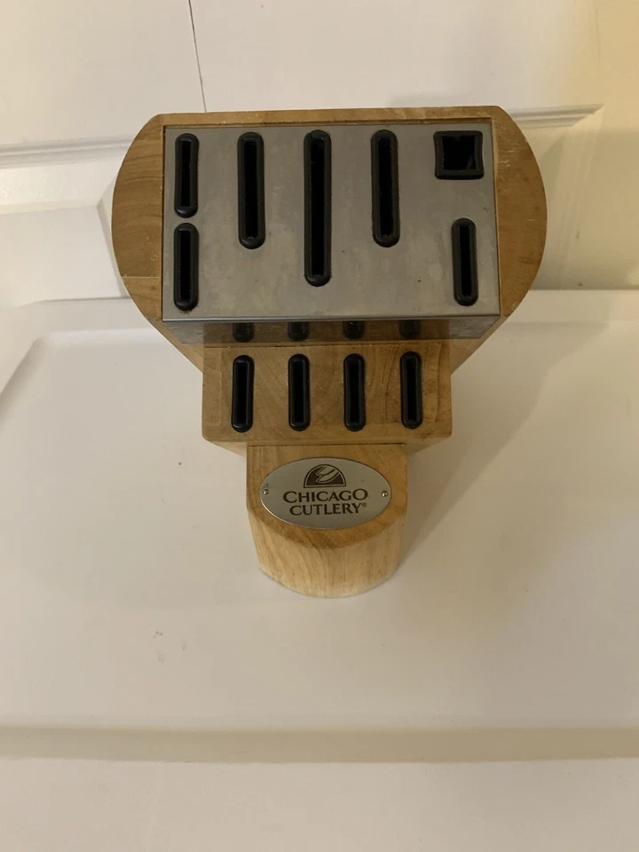 Блок ножей Chicago Cutlery 11 прорезей дубовый тяжелый - Изображение 2 из 4
