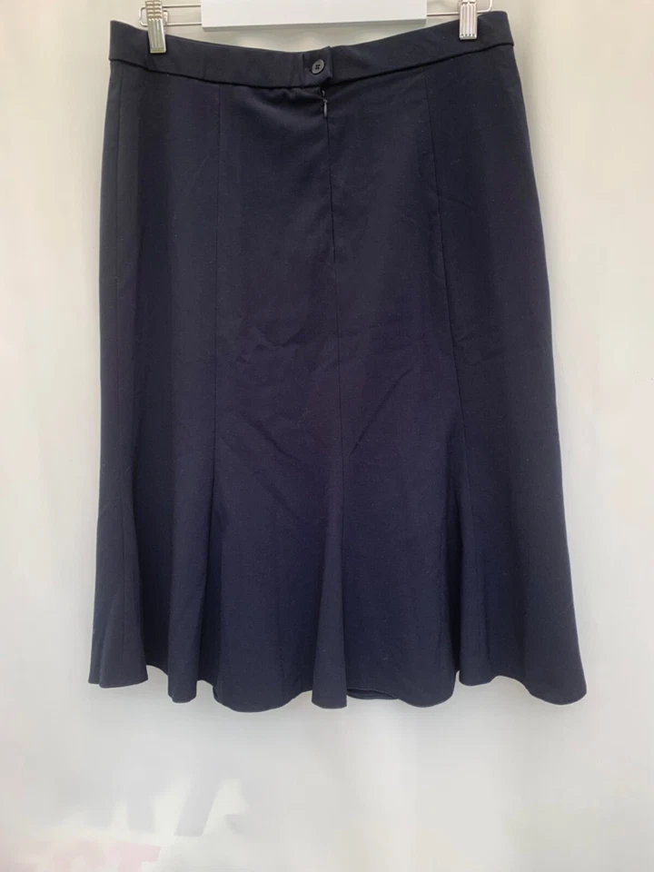 Les Essentiels Women's Navy Blue Flared Skirt Size 18 - Image 2 of 4