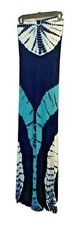 Maxi Sleeveless Tie Dye Dress Boho, Blue Green White, Size Small