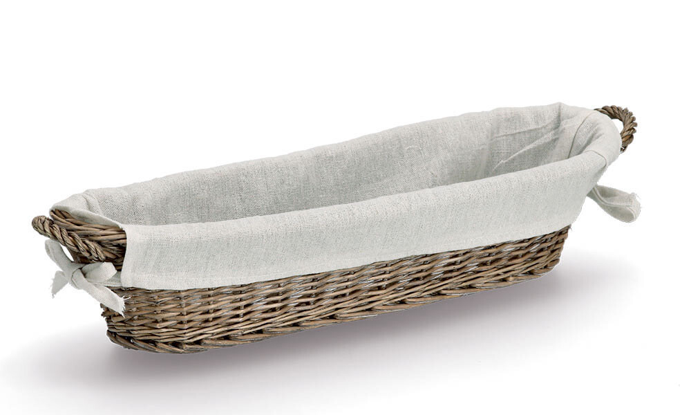 Brotkorb Obstkorb Weide Baguette Brot Korb Körbchen Frühstückskorb grau-braun