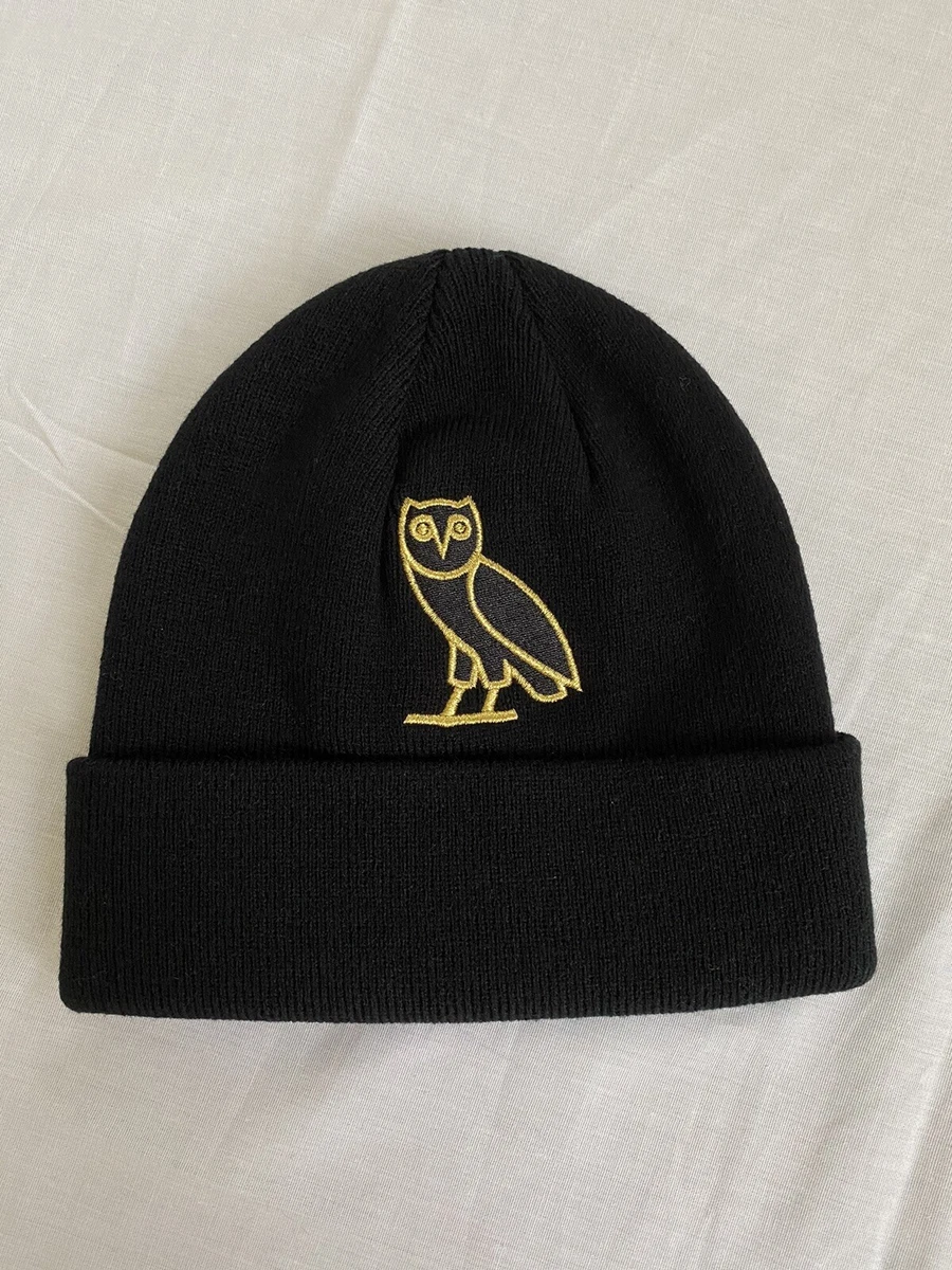 OVO Classic Owl Beanie Double Sided Black Gold Embroidered