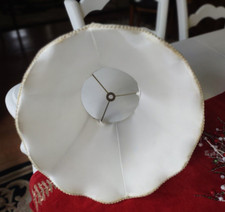 Victorian bell Lamp Shade Beige calloped Bell 9x12" Braided Trim Fabric