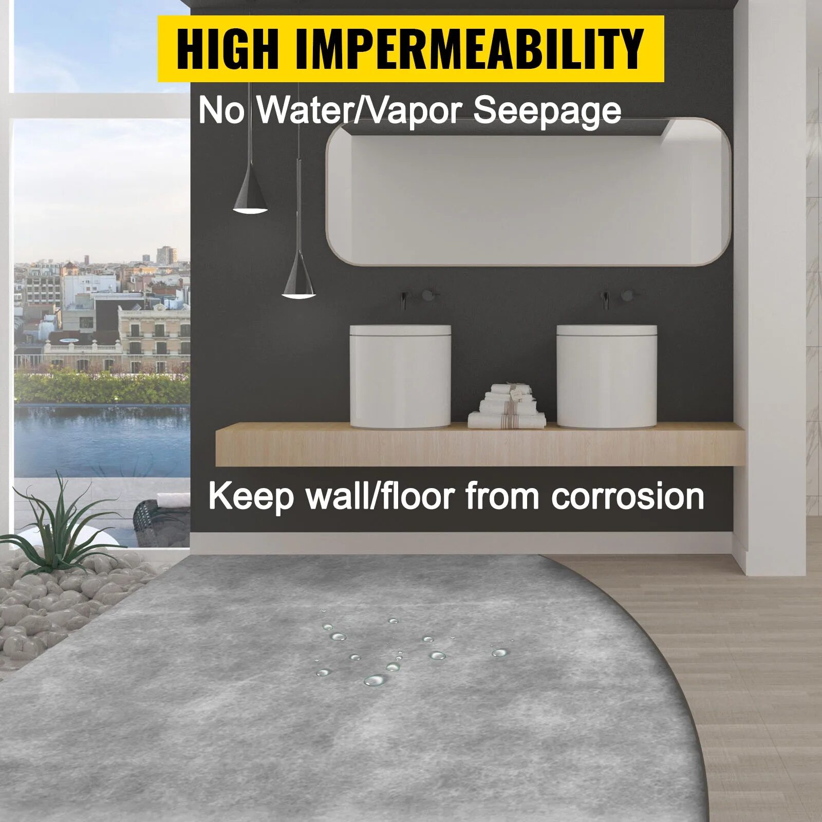 Waterproof Membrane Shower Membrane for Tile 115 Ft × 5 in / 23 × 3 Ft