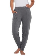 Cuddl Duds Comfortwear Petite Heather Grey Front Seam Jogger Pants New