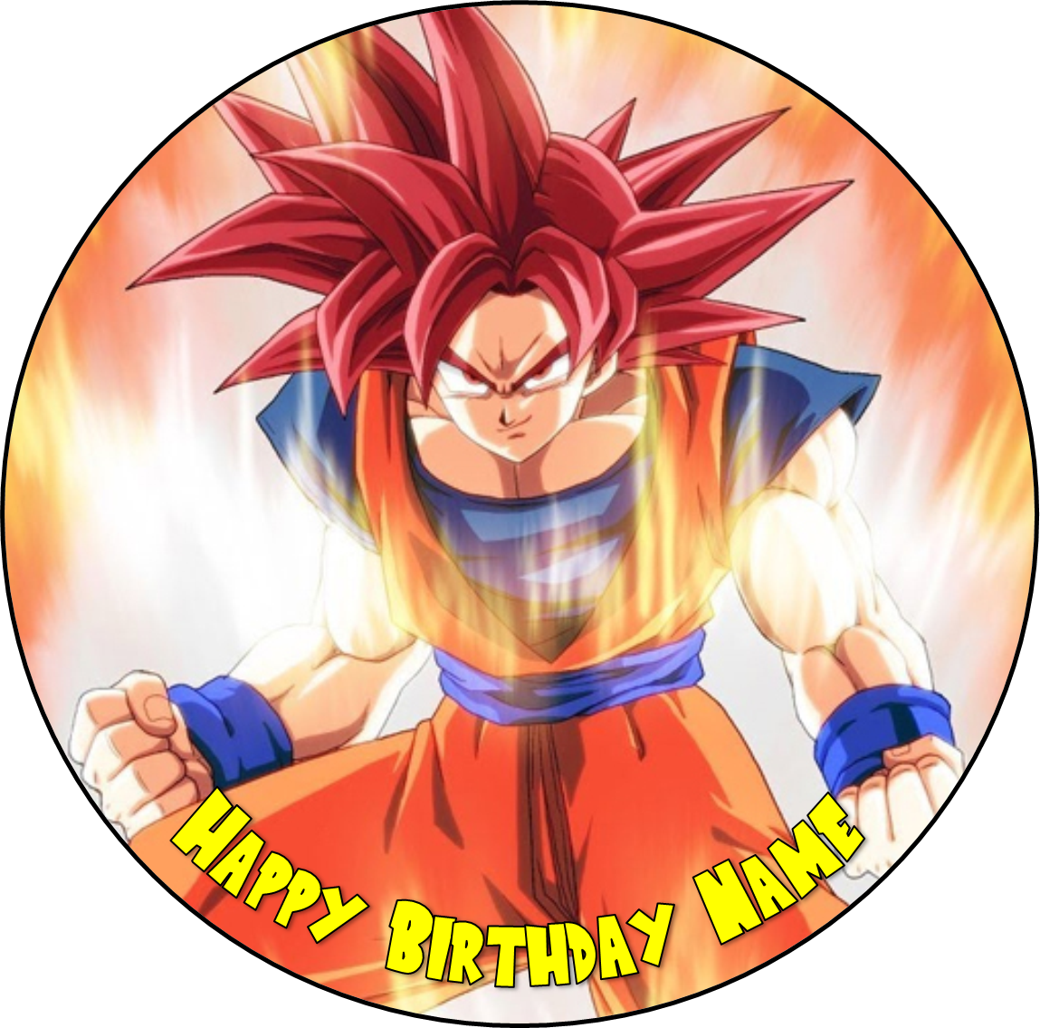 Goku Super Saiyan 3 Dragon Ball Edible Cake Topper Image ABPID00039 